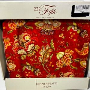 New 222 Fith Fine Tableware ×4 Dinner Plates